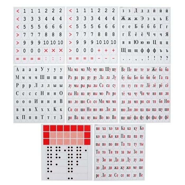 Касса букв, слогов и счета Calligrata, c цветным рисунком (оборотная), А5, ПВХ, МИКС