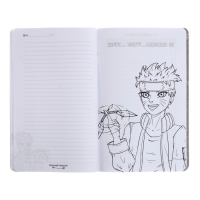 Записная книжка для мальчиков 130 х 210 мм, 56 листов в линейку "Анимэ", обложка мелованный картон, ламинация Soft-Touch, выборочный УФ-лак
