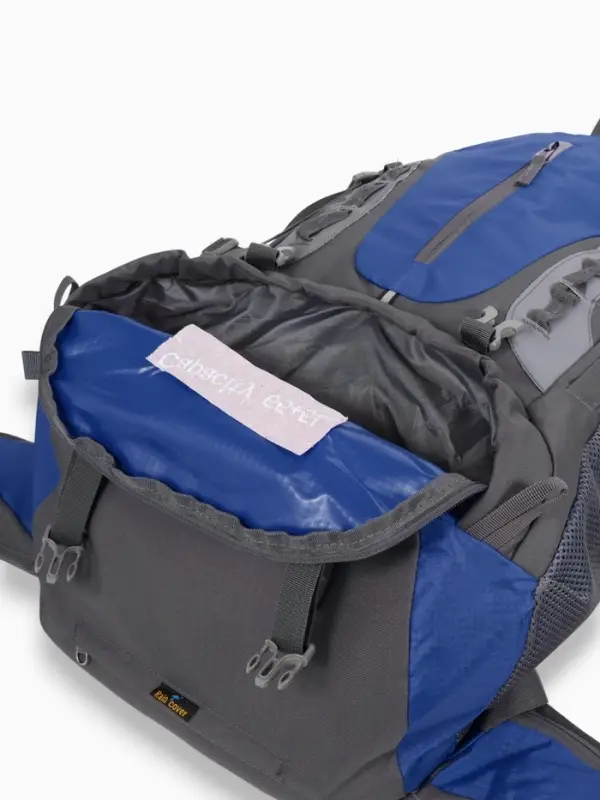 Рюкзак тур 65+5л, 30*20*53, отдел на шнурке, 5нар+2вн кармана, цвет синий