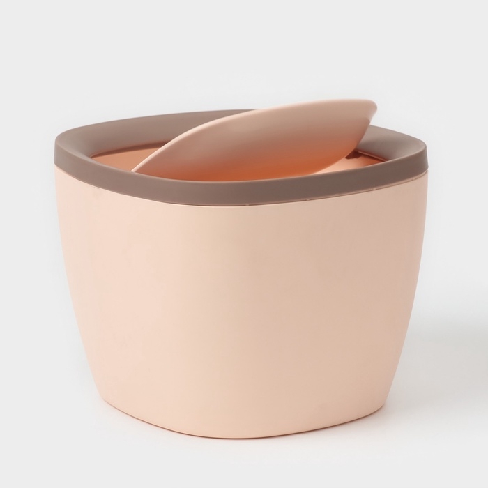 Мусорное ведро настольное Доляна &laquo;Сантор&raquo;, пластик, 2,5 л, 16,5&times;16&times;12,5 см, бежевое