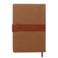 Ежедневник недатированный формат А5, с хлястиком, 128л, линия, пвх, Коричневый