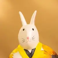 Сувенир дерево "Кролик в халате" тёмный, 10х6х12 см