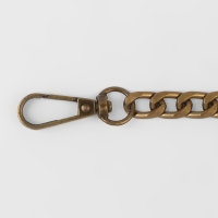 Цепочка для сумки, плоская, с карабинами, алюминиевая, 9 &times; 14 мм, 120 см, цвет бронзовый