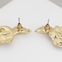 Серьги металл &laquo;Модерн&raquo; лист, искажение, цвет золото