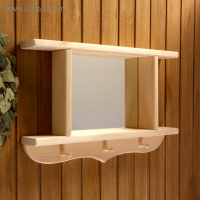 Зеркало резное с 2 полками и 3 крючками, 70&times;45&times;10 см