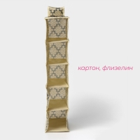 Органайзер подвесной Доляна &laquo;Гэтс&raquo;, 5 отделений, 30&times;15&times;70 см, цвет бежевый