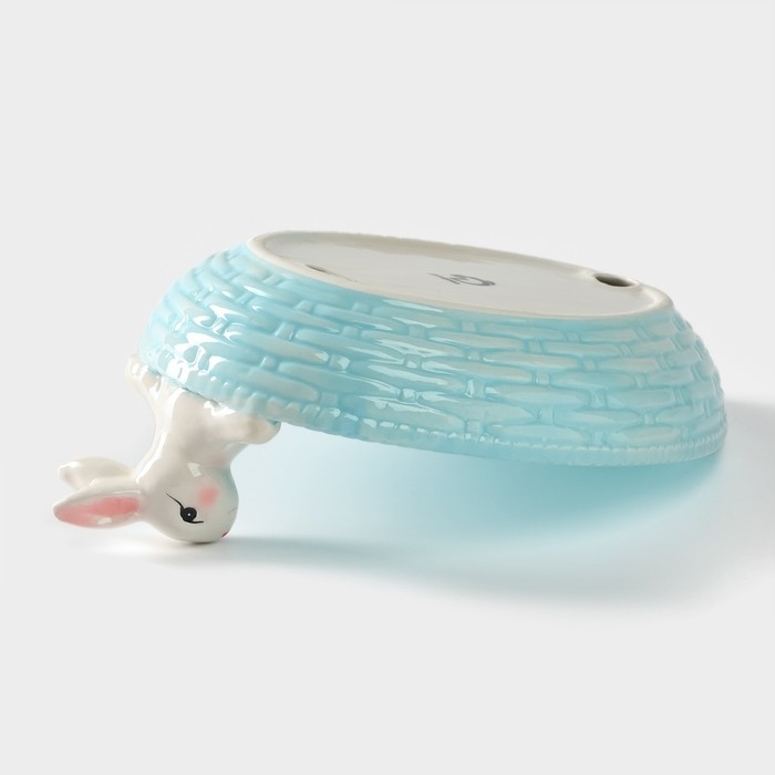 Блюдо сервировочное Доляна &laquo;Зайка&raquo;, 26&times;19,5&times;10,5 см, цвет голубой