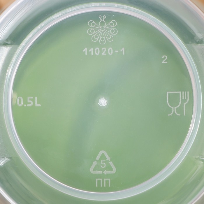 Набор контейнеров круглых с закручивающимися крышками, 2 шт: 500 мл, 1 л, прозрачные, крышки МИКС