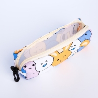 Рюкзак школьный из текстиля на молнии, 3 кармана, пенал, цвет голубой/разноцветный