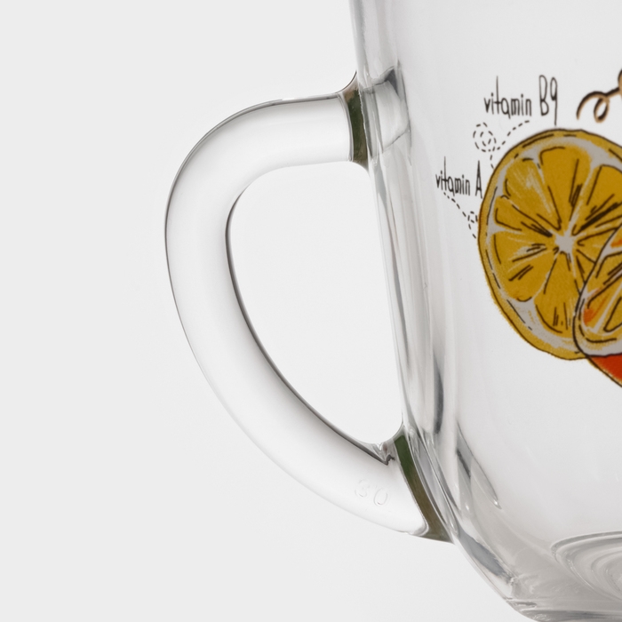 Кружка стеклянная &laquo;Полезные фрукты&raquo;, 200 мл, рисунок МИКС