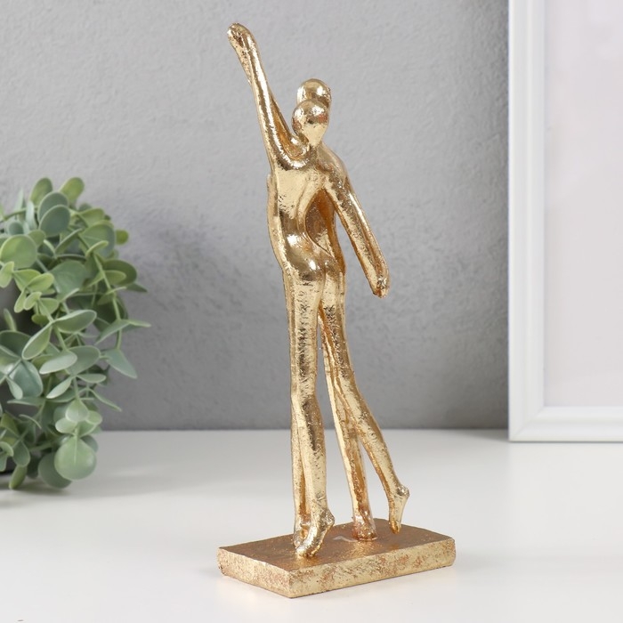 Сувенир полистоун "Двое: верность" золото 25,5х9,5х5,5 см