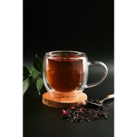 Кружка стеклянная с двойными стенками Magistro &laquo;Дуо&raquo;, 200 мл, 12&times;8,5&times;7,5