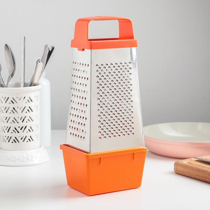 Тёрка &laquo;Комфорт&raquo;, 4 грани и контейнер 450 мл, 11&times;8,5&times;27 см, цвет МИКС