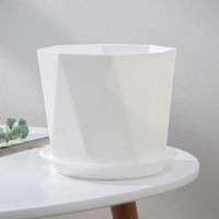 Горшок с поддоном &laquo;Призма&raquo;, 2,6 л, цвет белый