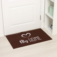 Коврик придверный Доляна My home, 50&times;80 см, влаговпитывающий, светящийся в темноте, цвет коричневый