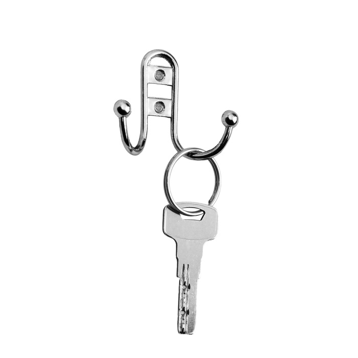 Крючок мебельный ТУНДРА TKD016, двухрожковый, хром