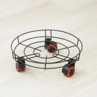 Подставка для цветов на колёсиках Доляна, 34&times;34&times;10 см, цвет чёрный