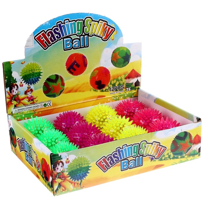 Мяч &laquo;Ёжик&raquo;, световой, с пищалкой, цвета МИКС