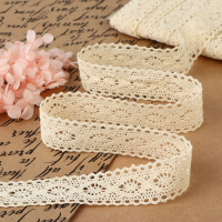 Кружево вязаное, 25 мм &times; 15 &plusmn; 1 м, цвет бежевый