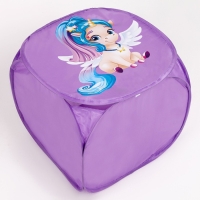 Корзина для хранения игрушкек &laquo;Волшебный единорог&raquo;, 45 х 45 х 43 см, фиолетовая
