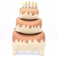 Шар фольгированный 60" &laquo;Большой сливочный торт&raquo;, на подставке, матовый