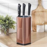 Подставка для ножей и ножниц Magistro &laquo;Бронза&raquo;, 10&times;10&times;23 см, цвет бронзовый