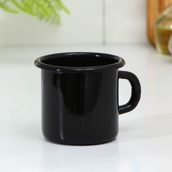 Кружка эмалированная &laquo;Ночь&raquo;, 380 мл, цвет чёрный