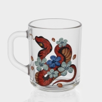 Кружка стеклянная чайная &laquo;Цветы и змеи&raquo;, 200 мл, МИКС