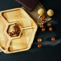 Менажница Доляна &laquo;Ромб&raquo;, 27&times;27 см, 4 секции, берёза