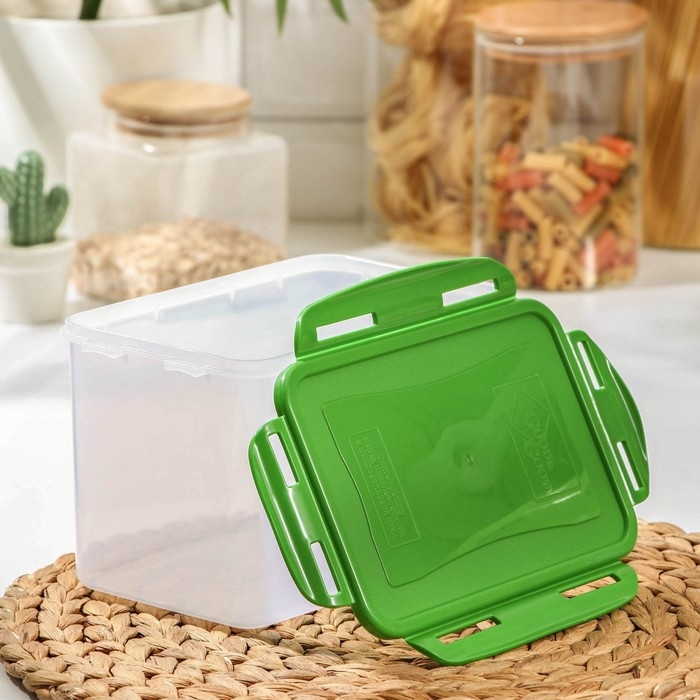 Контейнер пищевых Good & Good, с герметичной крышкой , 2,2 л, цвет прозрачный, крышка МИКС