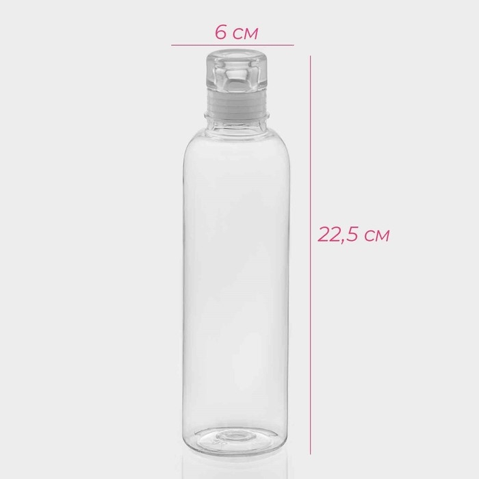 Бутылка для воды Доляна, 500 мл, 6&times;6&times;22,5 см, полистирол, цвет прозрачный