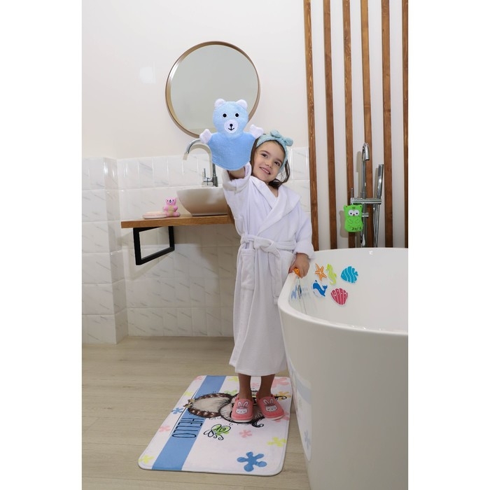 Мочалка-варежка детская для купания Доляна &laquo;Мишка&raquo;, 22 см