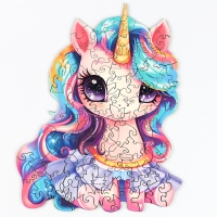 Пазлы деревянные фигурные детские &laquo;Сказочный единорожик&raquo;, 75 элементов