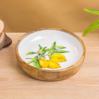 Блюдо "Лимоны" дерево манго 25,5х25,5х6 см