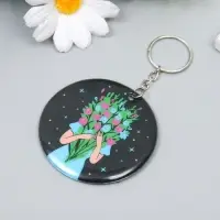 Брелок PVC "Девушка с букетом" 6,2х6,2 см