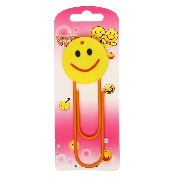 Закладка-скрепка большая &laquo;Смайл&raquo;, 11 см