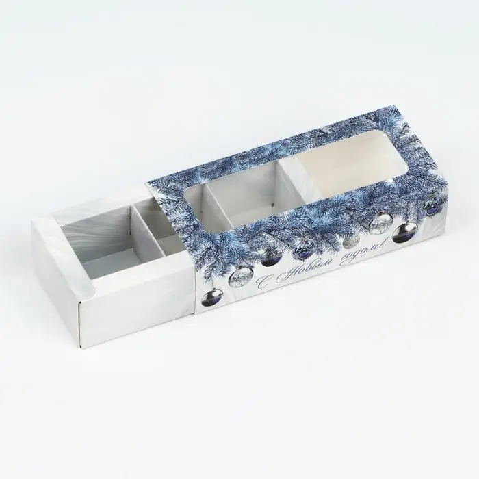 Коробка под 3 конфеты с ячейками &laquo;Серебро&raquo;, 13.3 х 3.3 х 5.8 см