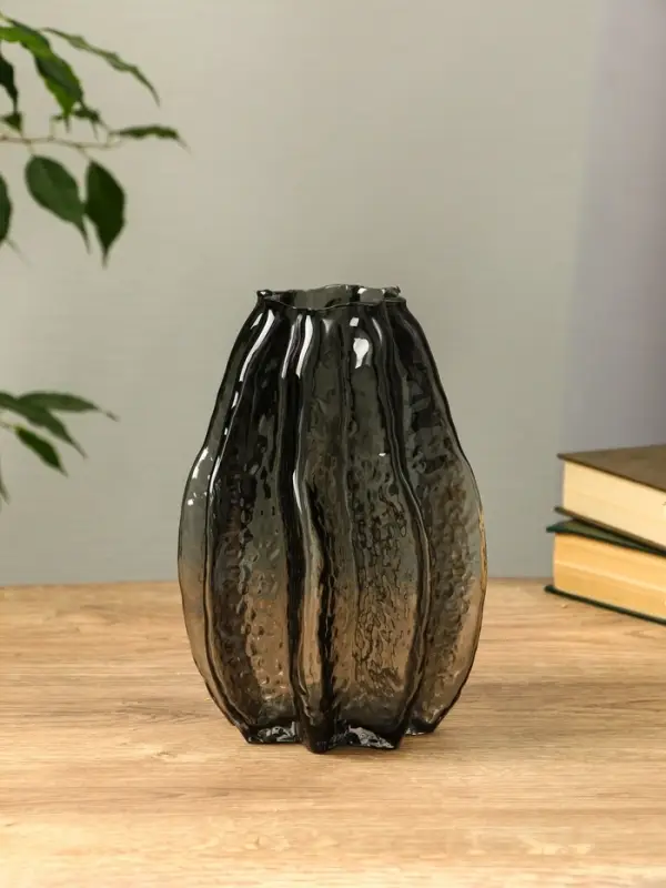 Ваза стекло настольная "Кэли" 21х12х6 см, серый