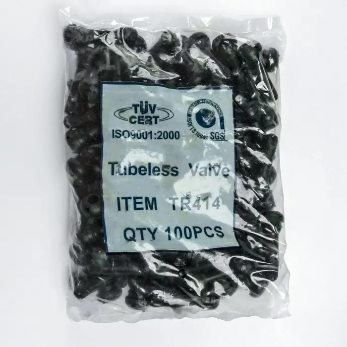 Вентиль для бескамерных шин, TR414, пластик, чёрный