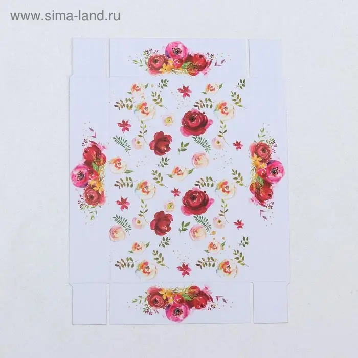 Кондитерская упаковка, коробка для макарун с пластиковой крышкой, &laquo;Цветы&raquo;, 18 х 12 х 3.5 см