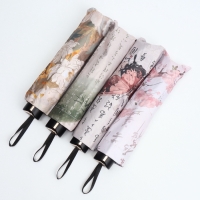 Зонт механический &laquo;Япония&raquo;, эпонж, 4 сложения, 8 спиц, R = 48/55 см, D = 110 см, цвет МИКС