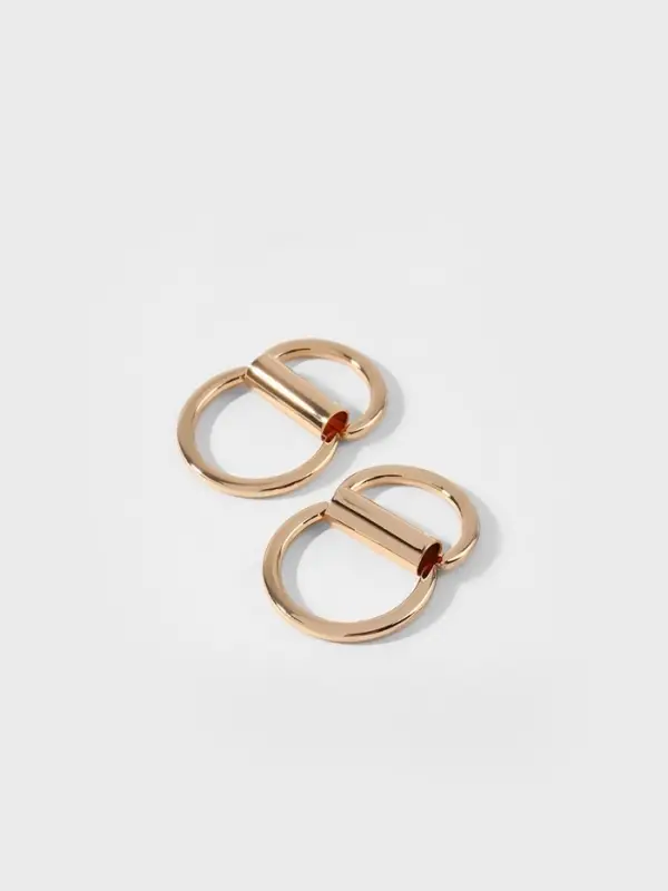 Полукольцо для сумок двойное, d=15 мм, толщина - 1 мм, 2 шт., цвет золотой