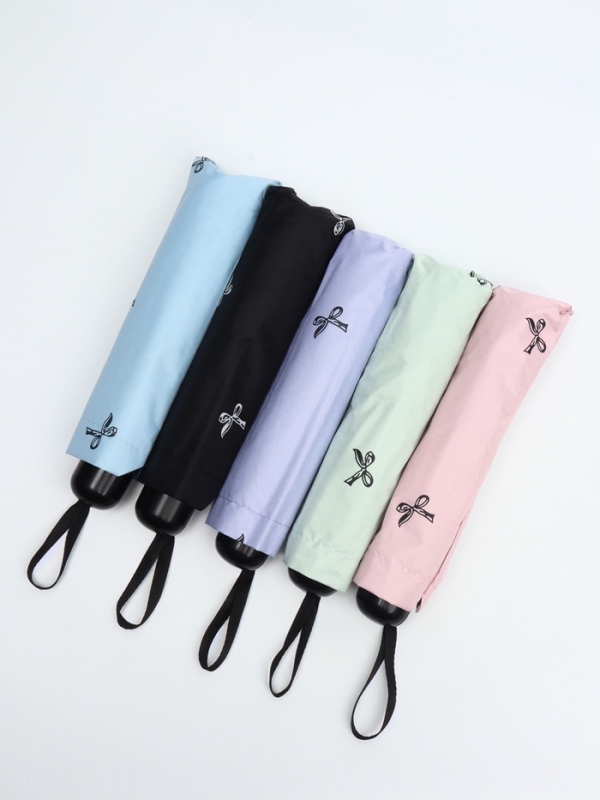 Зонт механический &laquo;Банты&raquo;, эпонж, 4 сложения, 8 спиц, R = 48/55 см, D = 110 см, цвет МИКС