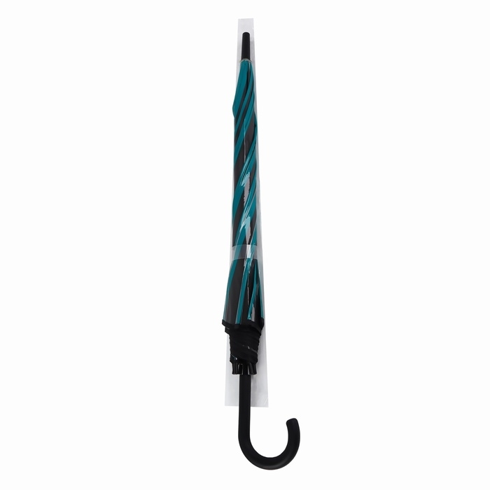 Зонт - трость полуавтоматический &laquo;Полосы&raquo;, 8 спиц, R = 54/60 см, D = 120 см, цвет серый/зелёный