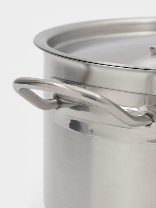 Ковш 4 л, d=20, h=12,5 см, с крышкой, толщина стенки 0,8 мм, индукция, две ручки