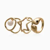 Набор колец 3 шт "Новый стиль" космос, размер МИКС, цвет белый в золоте