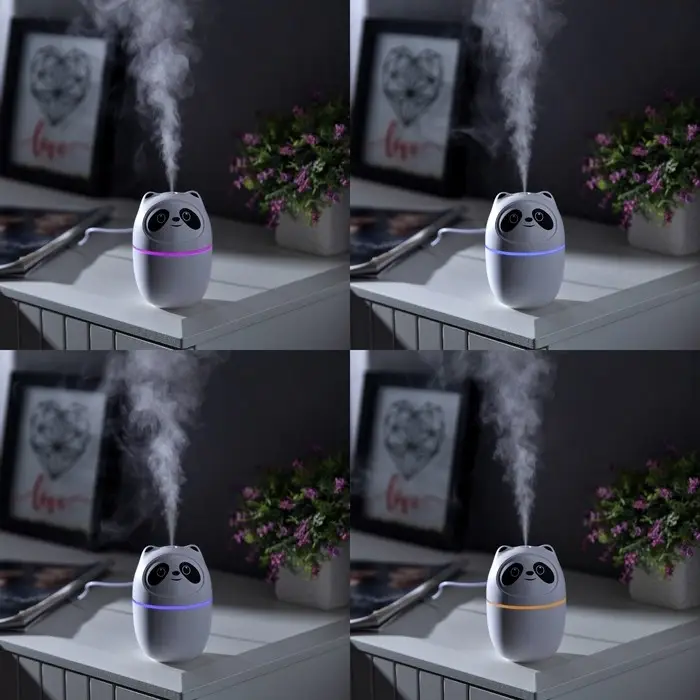 Увлажнитель воздуха Luazon HM-15 &laquo;Панда&raquo;, ультразвуковой, 220 мл, с подсветкой, USB, белый