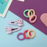 Набор для волос "Карамель" (10 резинок 1,5 см, 2 невидимки 3,5 см) дракончики, сиреневый