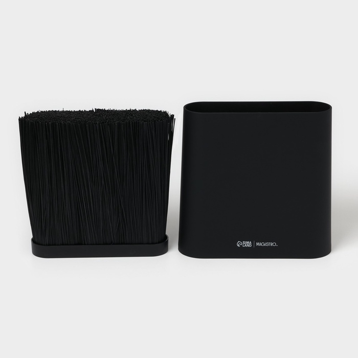 Подставка для ножей с наполнителем Magistro &laquo;Нежность&raquo;, пластик, 21&times;7,5&times;22, чёрная