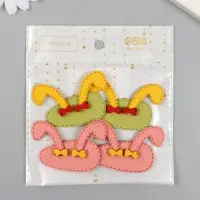 Декор для творчества иск. замша "Ушки, глазки" МИКС 6х3,7 см